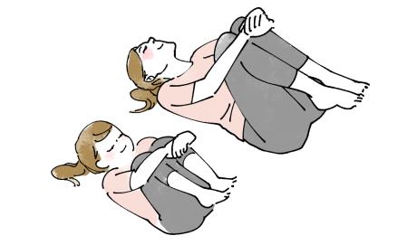 膝抱え込み運動のイラスト