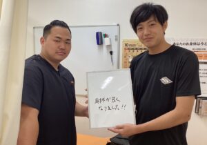 猫背矯正の方とツーショット