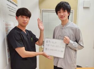 頚椎症の方とツーショット